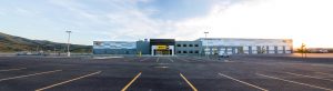 Panoramic view of the front of the building.