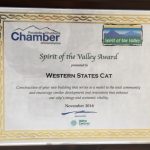 The Pocatello Chamber of Commerce presented Western States with their Spirit of the Valley award for our new building.