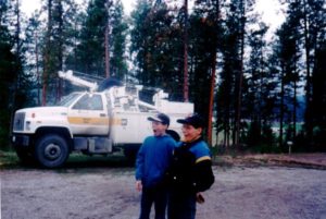 service truck and boys