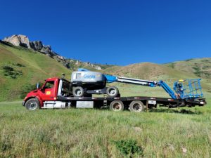 Aerial equipment in the mountains